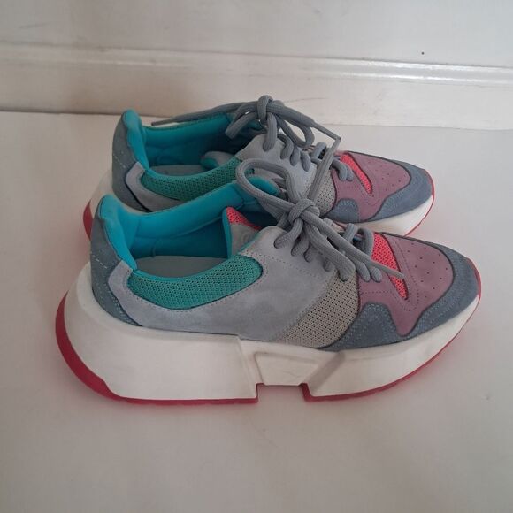 MM6 Maison Margiela Sneakers Women's 38 8 Colorful Suede Designer Luxury Preppy - Picture 4 of 8